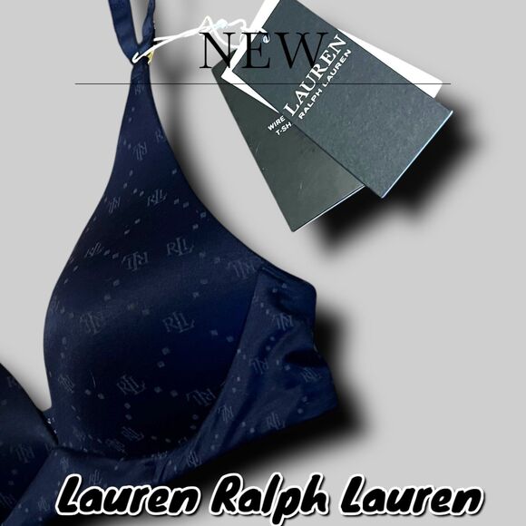 NWT Lauren Ralph Lauren T-Shirt Bra - Navy Blue - Size 34B - Picture 9 of 9